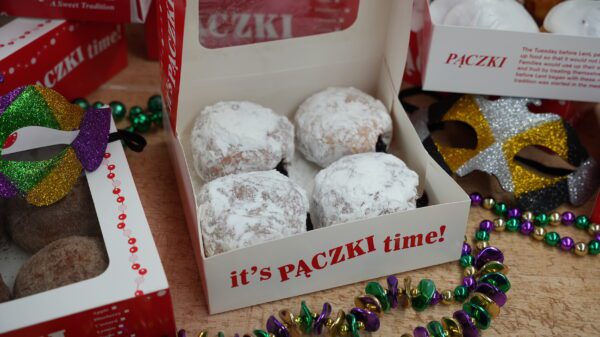 powdered sugar, 4 pack, paczki